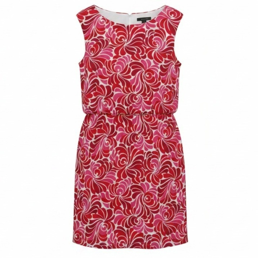 London Times Red White Tomato Girl Office Blouson Sleeveless Dress Size 12